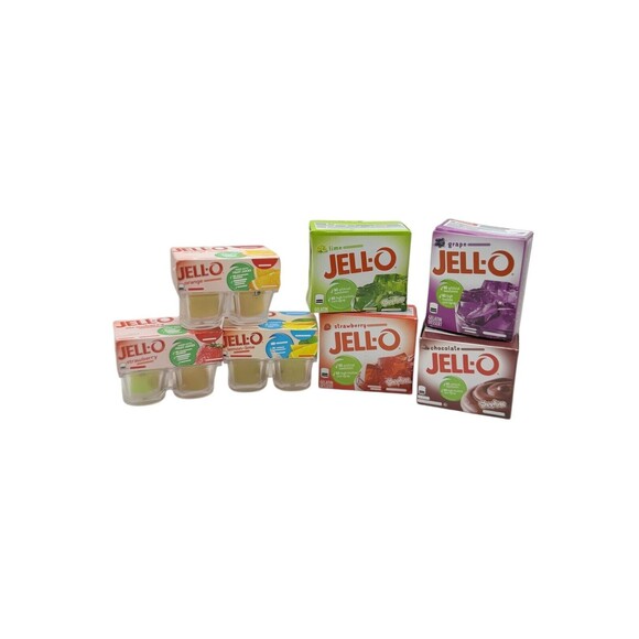 Mini Brands Jello Lot Strawberry Grape Orange Chocolate Lemon Lime Miniature - Picture 1 of 8